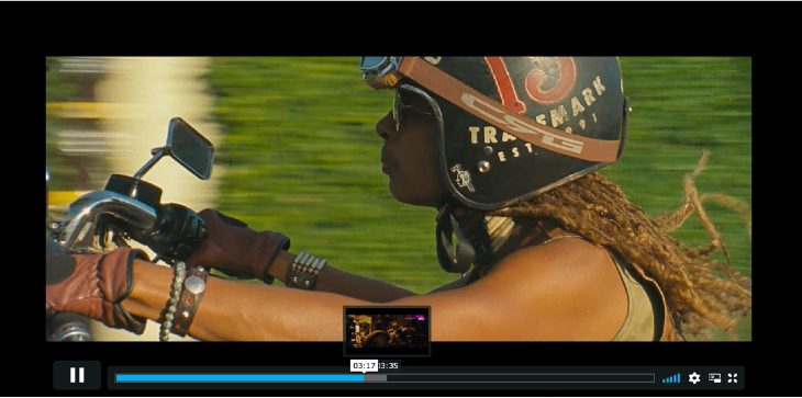 Still of Gevin riding, filmed from alongside