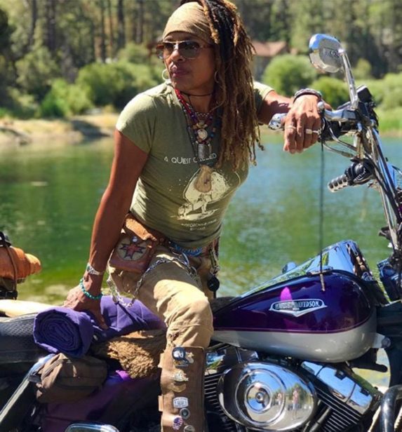 Gevin on a purple bagger by the water