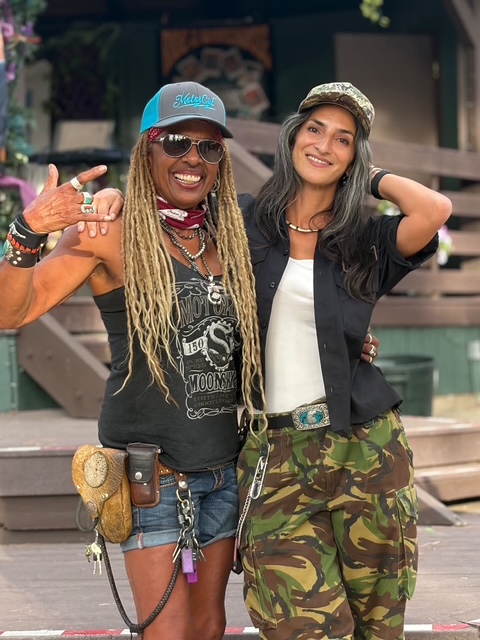 Gevin with a friend at the gathering