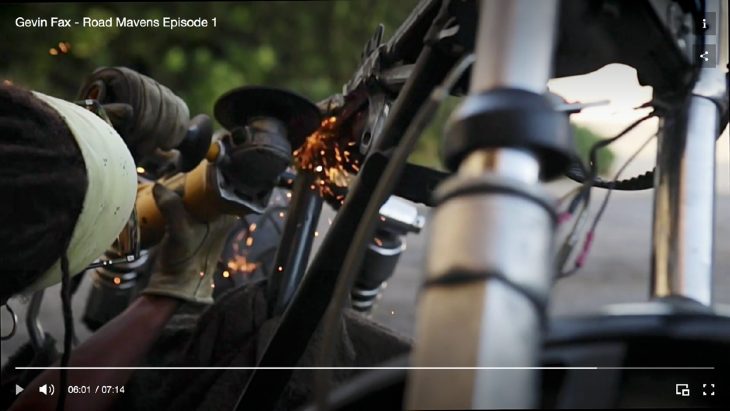 Still from a motorcycle film shoot